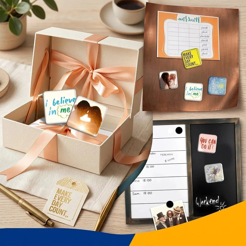Acrylic Photo Magnet Kit, DIY Clear Fridge Magnets for Pictures & Kids Art