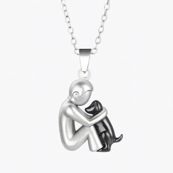 Pet Hug Pendant Necklace, Dog & Cat Hug Necklace for Women & Men