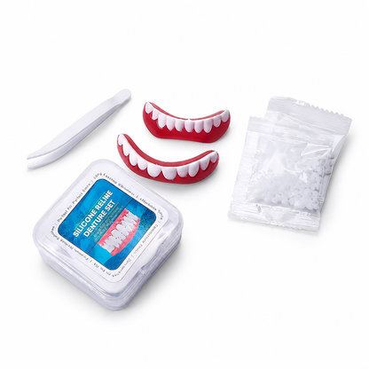 Adjustable Temporary Veneers, Natural-Looking Cosmetic Veneer Set with Tweezers for Upper & Lower Teeth – Upper & Lower Set with Tweezers