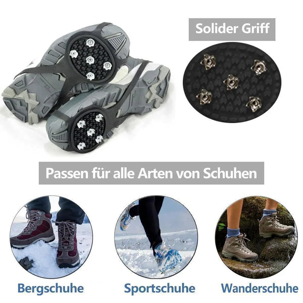 Ice Cleats for Shoes, Anti-Slip Stainless Steel Spikes with Stretch Rubber for Ice & Snow