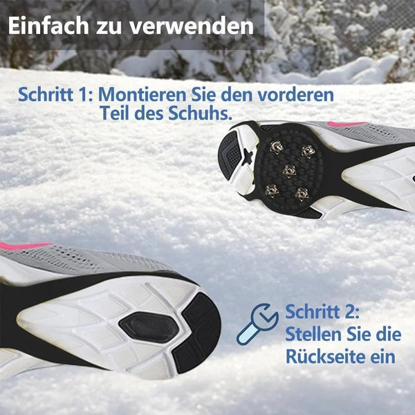 Ice Cleats for Shoes, Anti-Slip Stainless Steel Spikes with Stretch Rubber for Ice & Snow