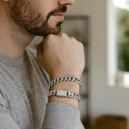 VERITAS Gold-plated Sterling Silver Cuban Bracelet