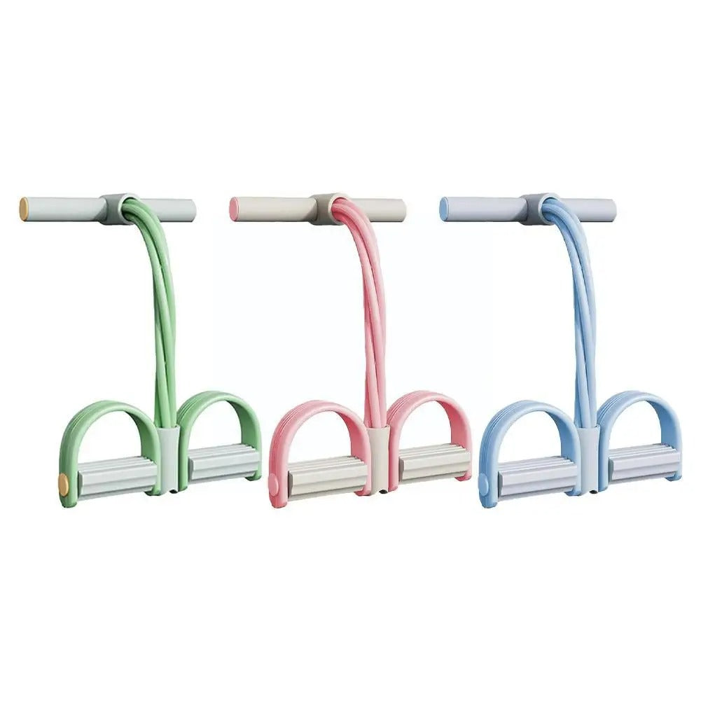 Foot Pedal Resistance Band, 4-Tube, Home Ab Trainer