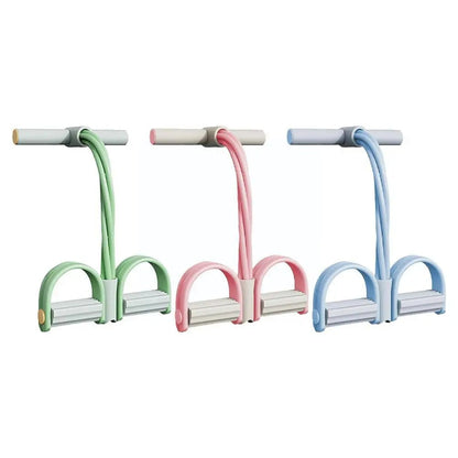 Foot Pedal Resistance Band, 4-Tube, Home Ab Trainer