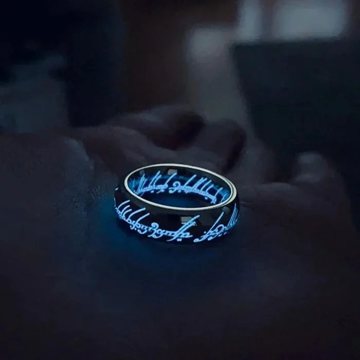 Glow-in-the-Dark Ring with Elvish Script