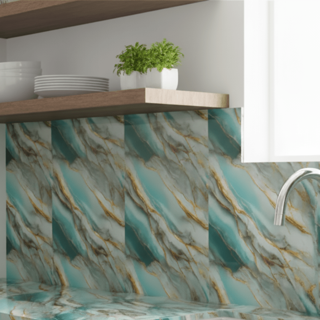LUXWRAP Aluminum Foil Marble Wallpaper