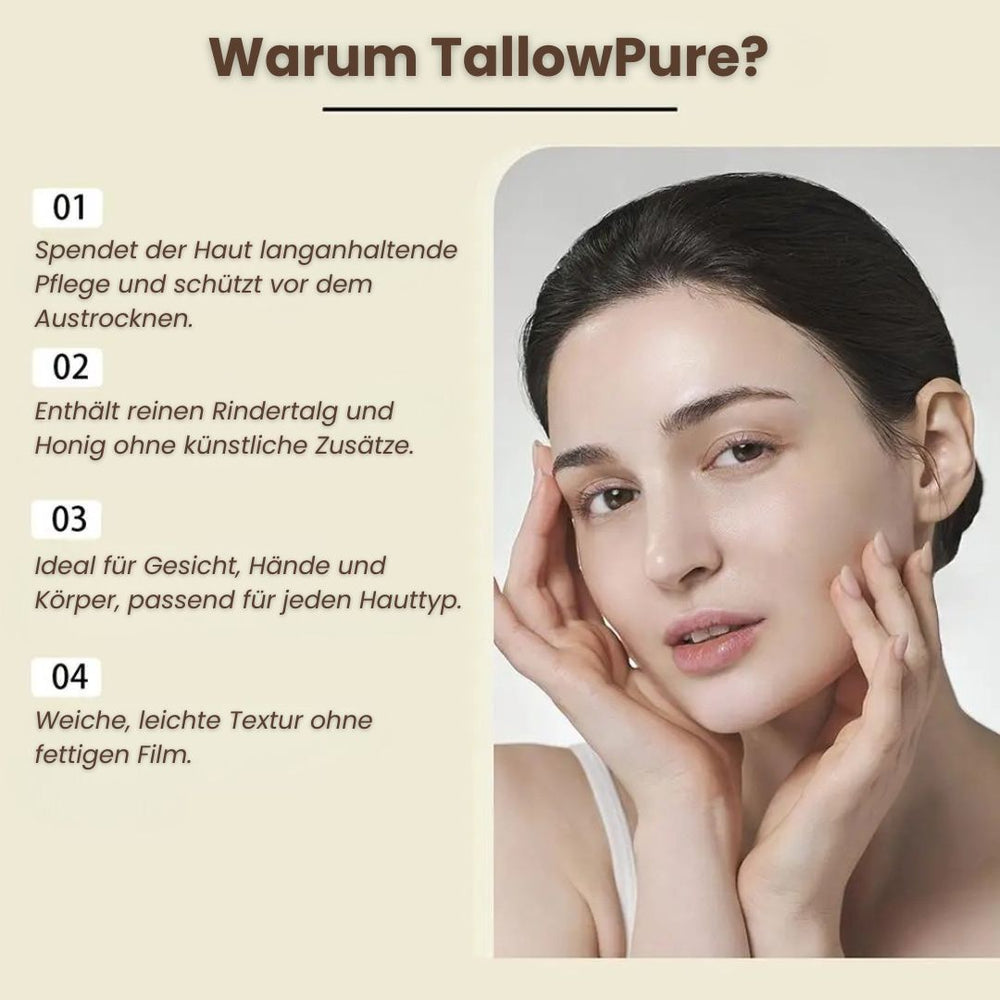 Beef Tallow Moisturizer, Tallow and Honey Skin Cream for Face, Body & Hands
