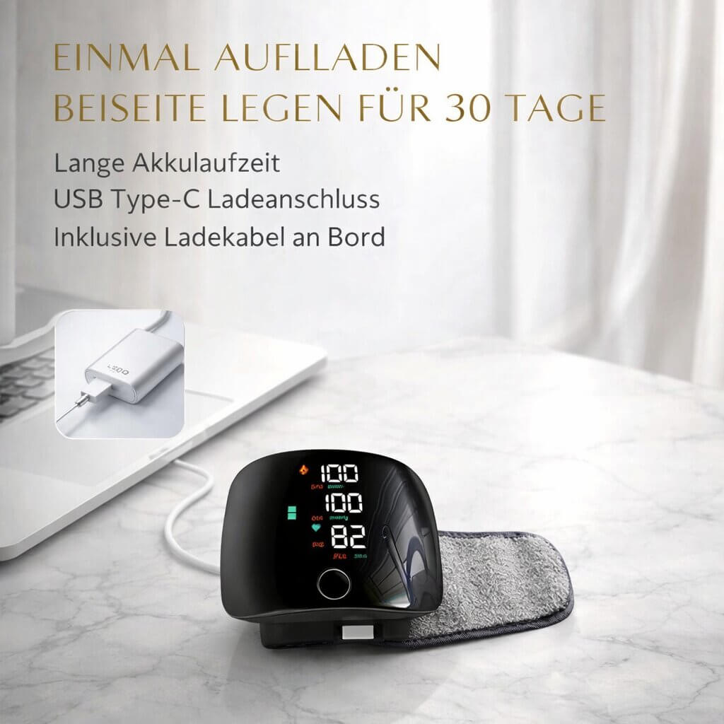 Wrist Blood Pressure Monitor, Rechargeable Digital Device