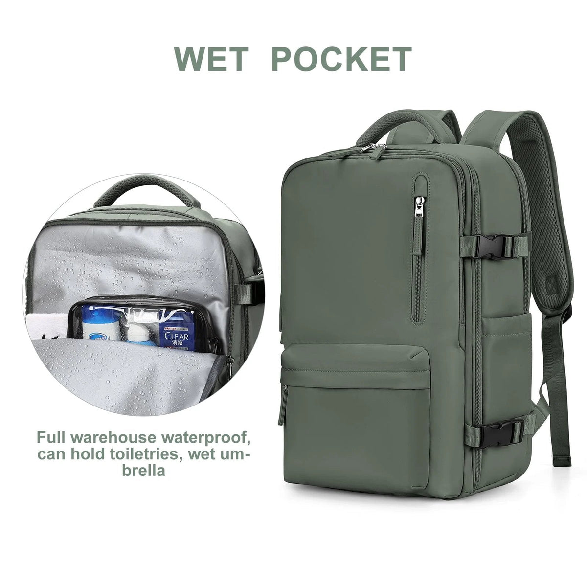 Women's Waterproof Hiking Backpack, 35L, Multifunction