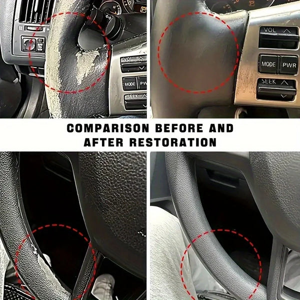 Car Plastic Restorer, Trim & Leather Restoring Wax for Faded Car Interior Surfaces