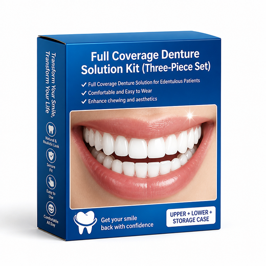 Full Coverage Denture Set, Cosmetic Upper & Lower Dentures for a Natural-Looking Smile