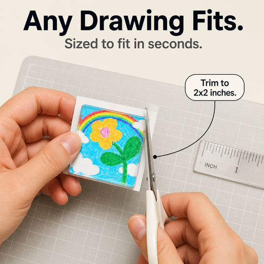Acrylic Photo Magnets, DIY Clear Fridge Magnet Kit for Kids' Drawings & Family Photos