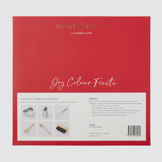 Christmas Crackers, Box of 6 Holiday Table Party Crackers for Festive Dinners