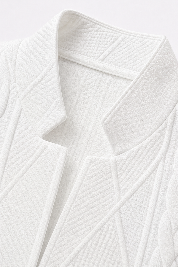 Knit Blazer for Women, Textured Open Front Blazer Cardigan with Stand Collar & Stretch Fit