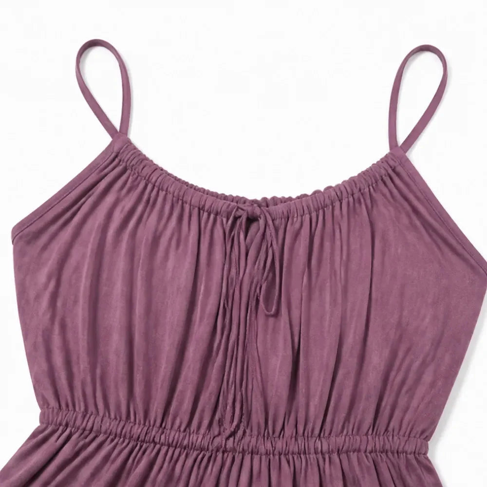 Backless Drawstring Maxi Dress