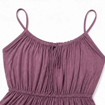 Backless Drawstring Maxi Dress