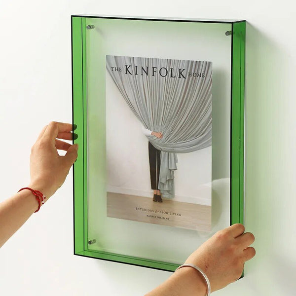 Acrylic Picture Frame, Colorful Transparent Photo Display Frame for Wall or Tabletop