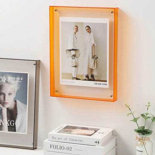Acrylic Picture Frame, Colorful Transparent Photo Display Frame for Wall or Tabletop