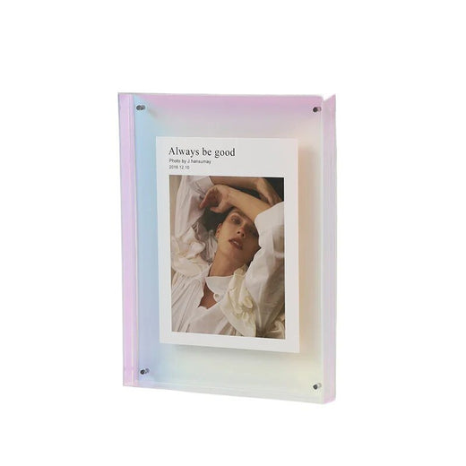 Acrylic Picture Frame, Colorful Transparent Photo Display Frame for Wall or Tabletop