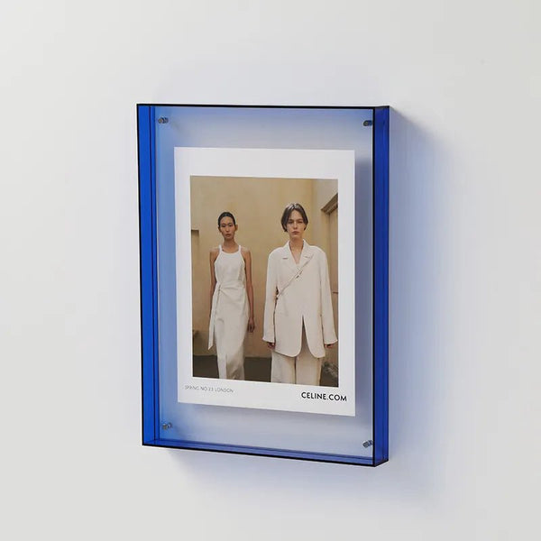 Acrylic Picture Frame, Colorful Transparent Photo Display Frame for Wall or Tabletop