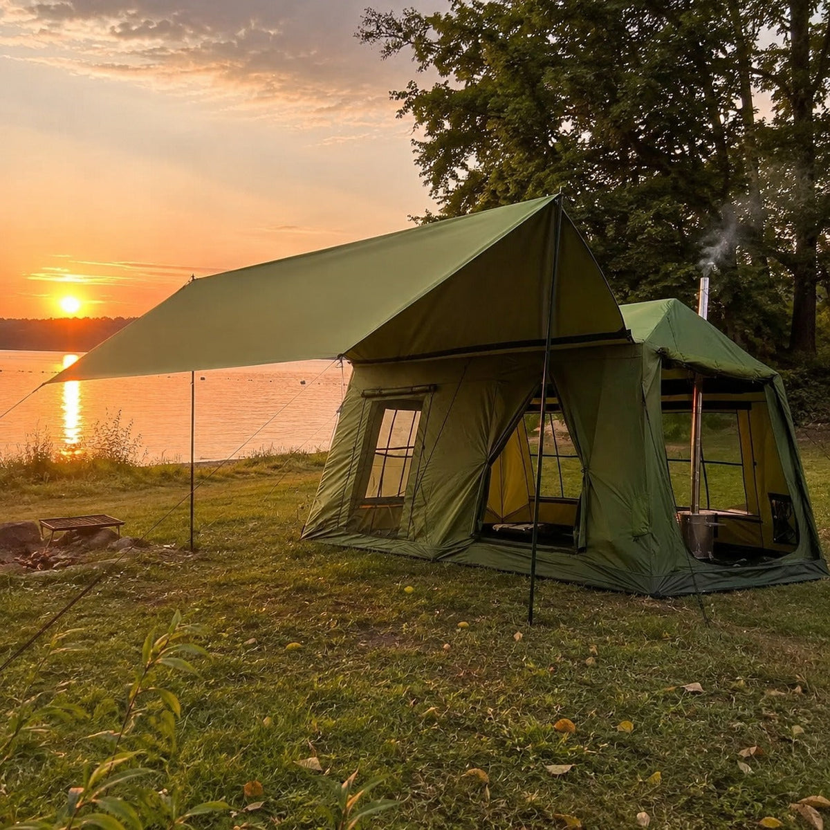 Glamping Tent, Canvas Bell Tent for Camping