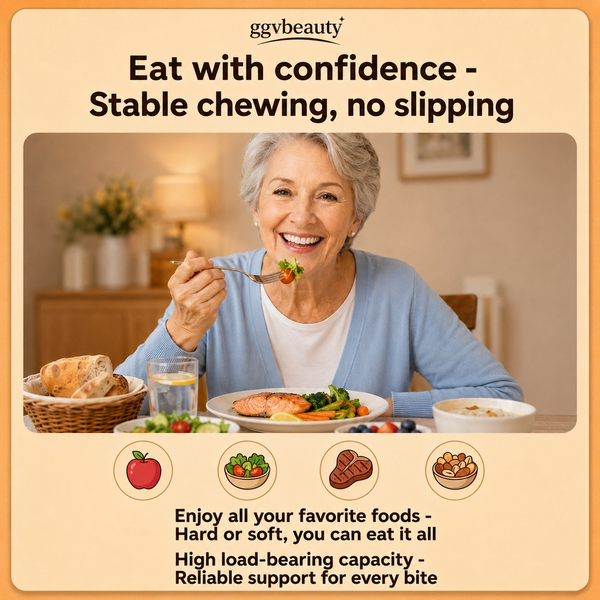 Custom Fit Dentures at Home, Upper & Lower Cosmetic Denture Set for a Natural-Looking Smile
