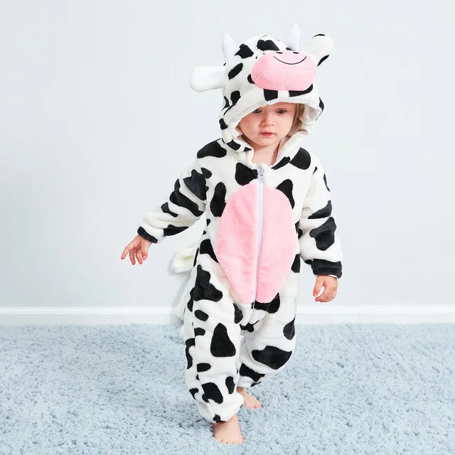 Baby Onesie, Cute Animal Hooded Baby Romper