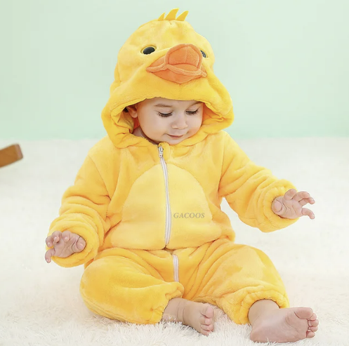 Baby Onesie, Cute Animal Hooded Baby Romper