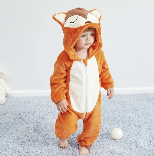 Baby Onesie, Cute Animal Hooded Baby Romper