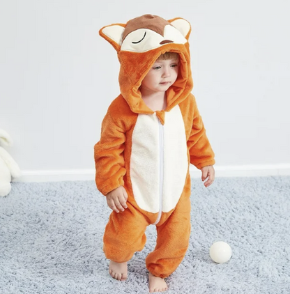 Baby Onesie, Cute Animal Hooded Baby Romper