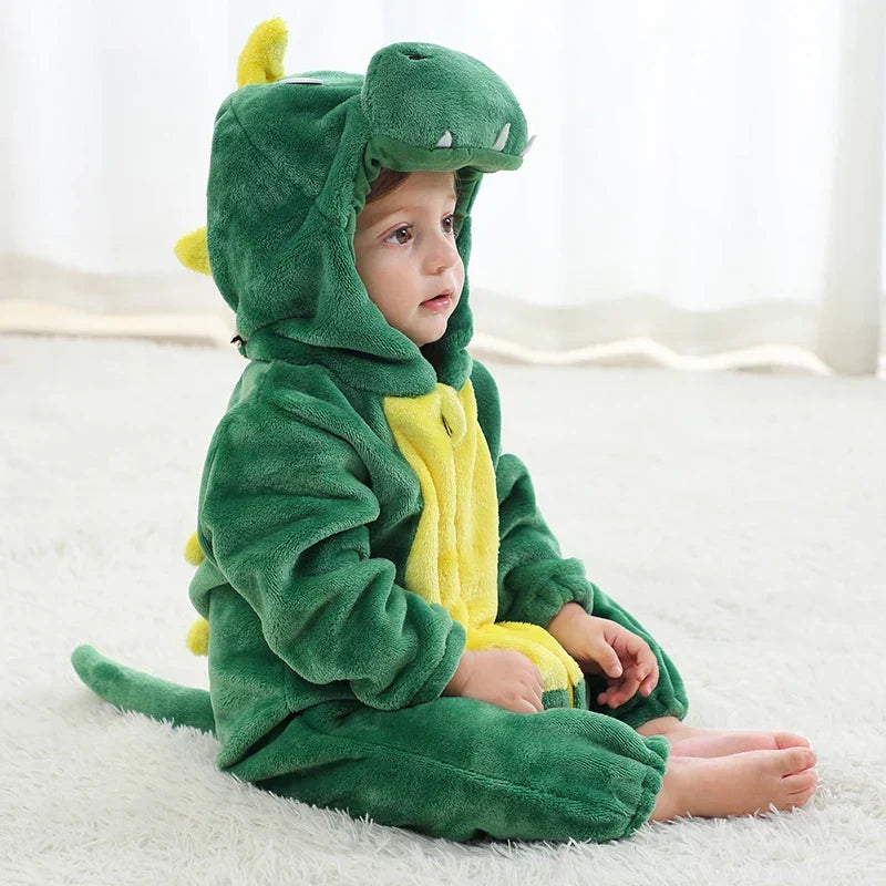Baby Onesie, Cute Animal Hooded Baby Romper