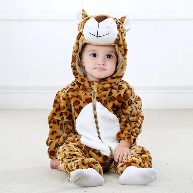 Baby Onesie, Cute Animal Hooded Baby Romper