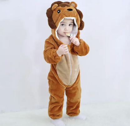 Baby Onesie, Cute Animal Hooded Baby Romper