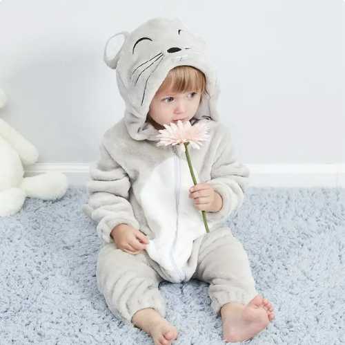 Baby Onesie, Cute Animal Hooded Baby Romper