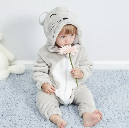 Baby Onesie, Cute Animal Hooded Baby Romper