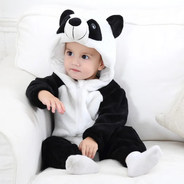 Baby Onesie, Cute Animal Hooded Baby Romper