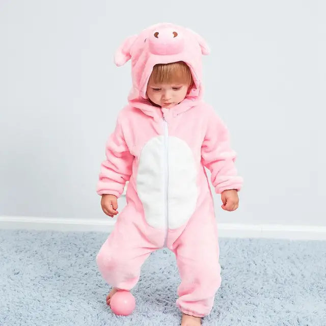 Baby Onesie, Cute Animal Hooded Baby Romper