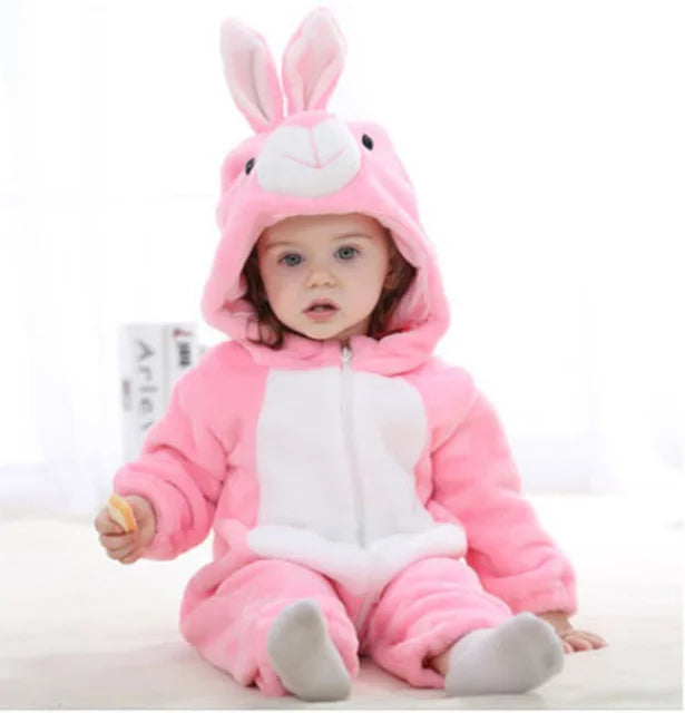 Baby Onesie, Cute Animal Hooded Baby Romper