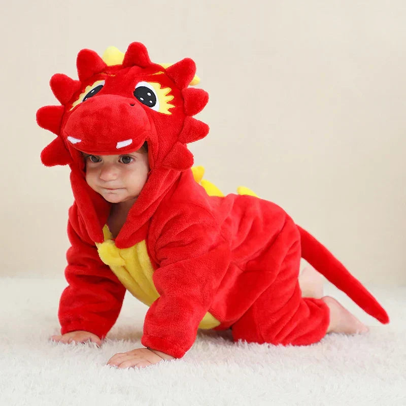 Baby Onesie, Cute Animal Hooded Baby Romper
