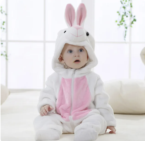 Baby Onesie, Cute Animal Hooded Baby Romper