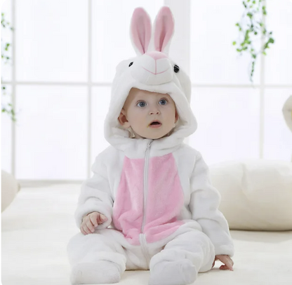 Baby Onesie, Cute Animal Hooded Baby Romper