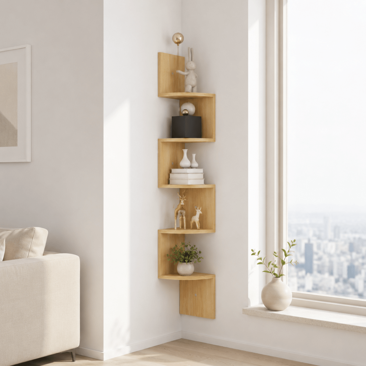 FLOATIERA Corner Wall Shelf Space-Saving Storage