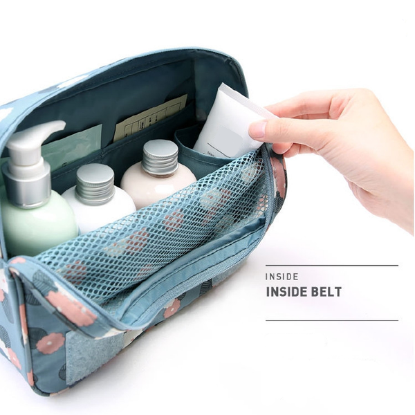 Travel Toiletry Bag, Water-Resistant Hanging Cosmetic Bag with Hook for Makeup & Toiletries