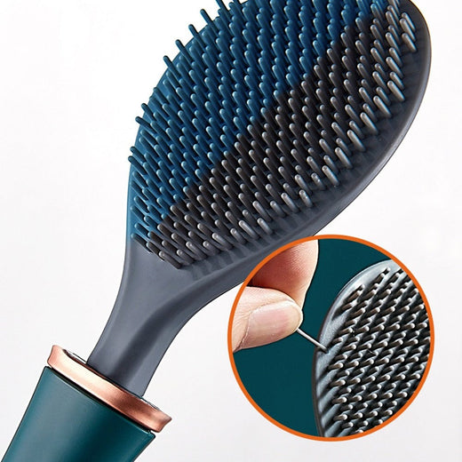 Silicone Toilet Brush, Flexible Toilet Bowl Brush with Flat Head & Quick Drying Silicone Tips