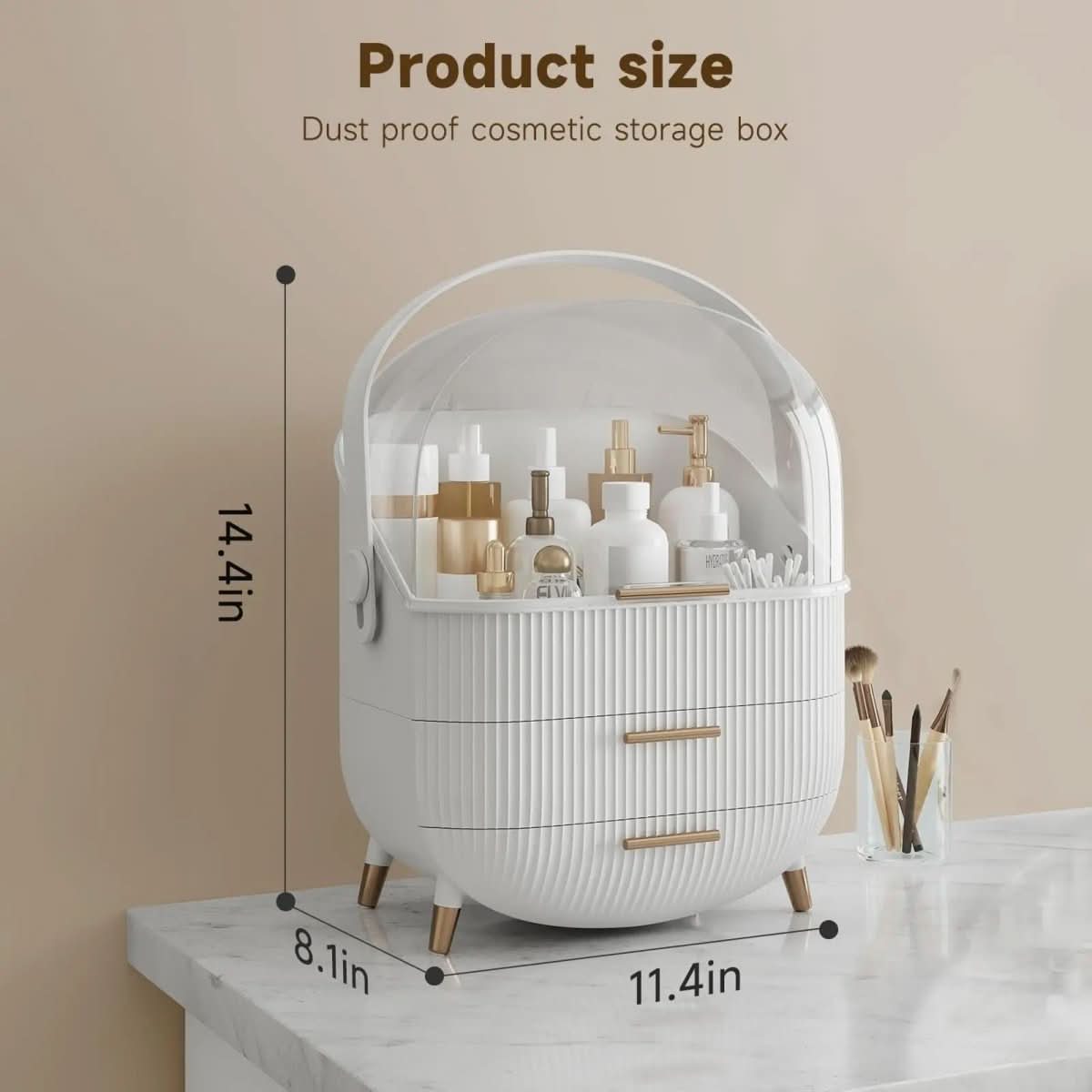 BEAUTYSENSE Makeup Organizer Dustproof Waterproof Cosmetic