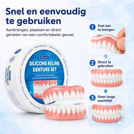DIY Denture Kit, At Home Moldable Upper & Lower Cosmetic Dentures