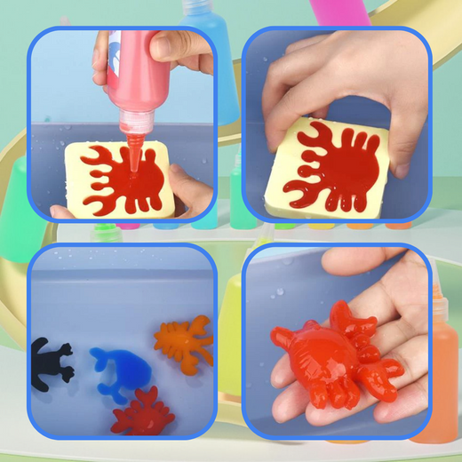 DIY Water Jelly Kit, Colorful Creature Mold Craft Toy for Kids' Bath Time & Creative Play