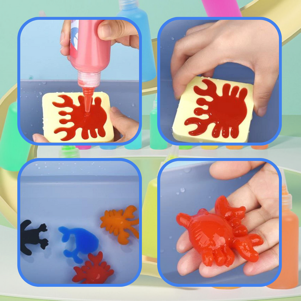 DIY Water Jelly Kit, Colorful Creature Mold Craft Toy for Kids' Bath Time & Creative Play