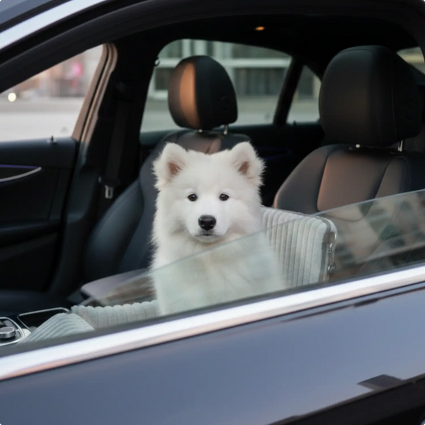 Dog Car Seat, Elevated Pet Booster Seat for Safe Car Travel with Small Dogs