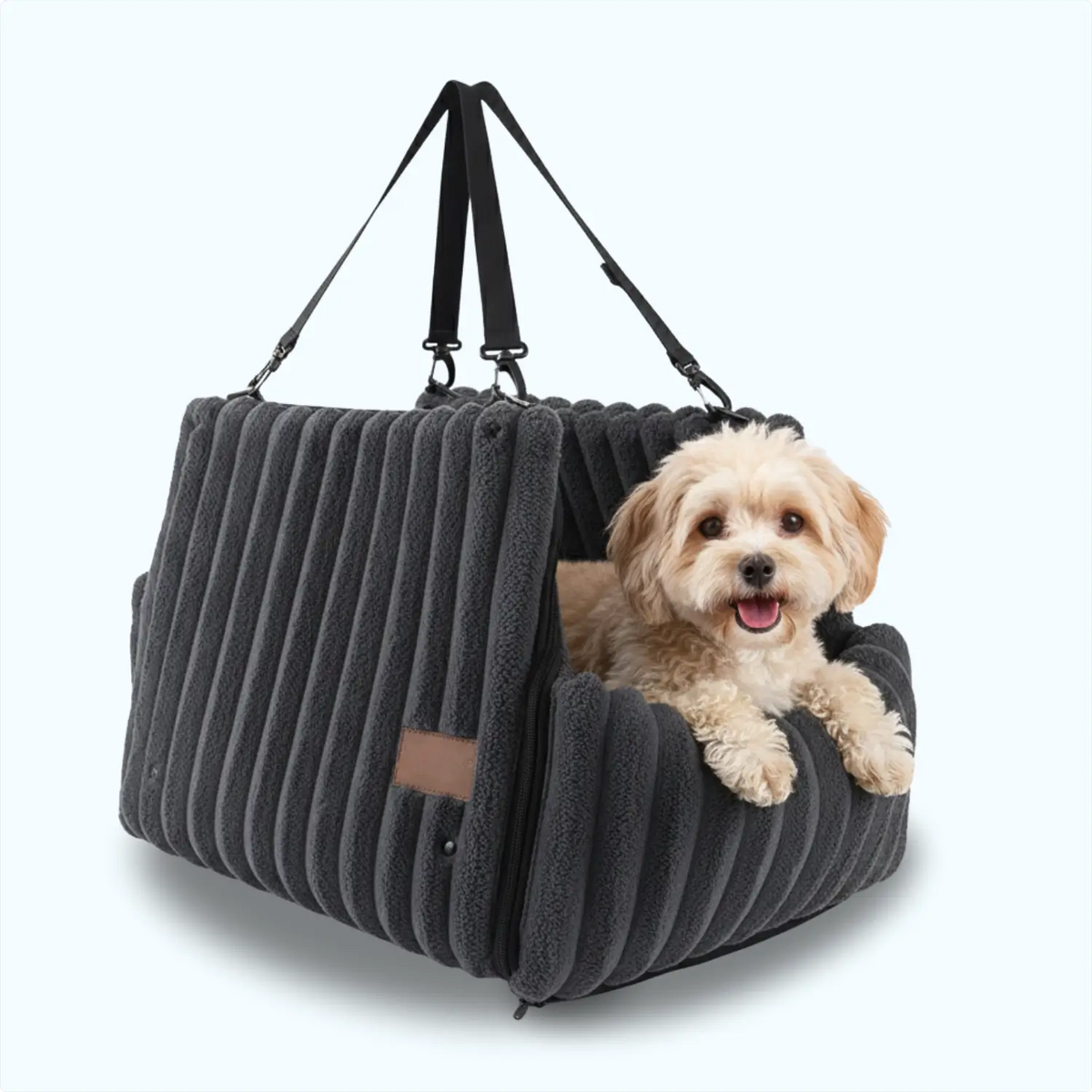 Dog Car Seat, Elevated Pet Booster Seat for Safe Car Travel with Small Dogs